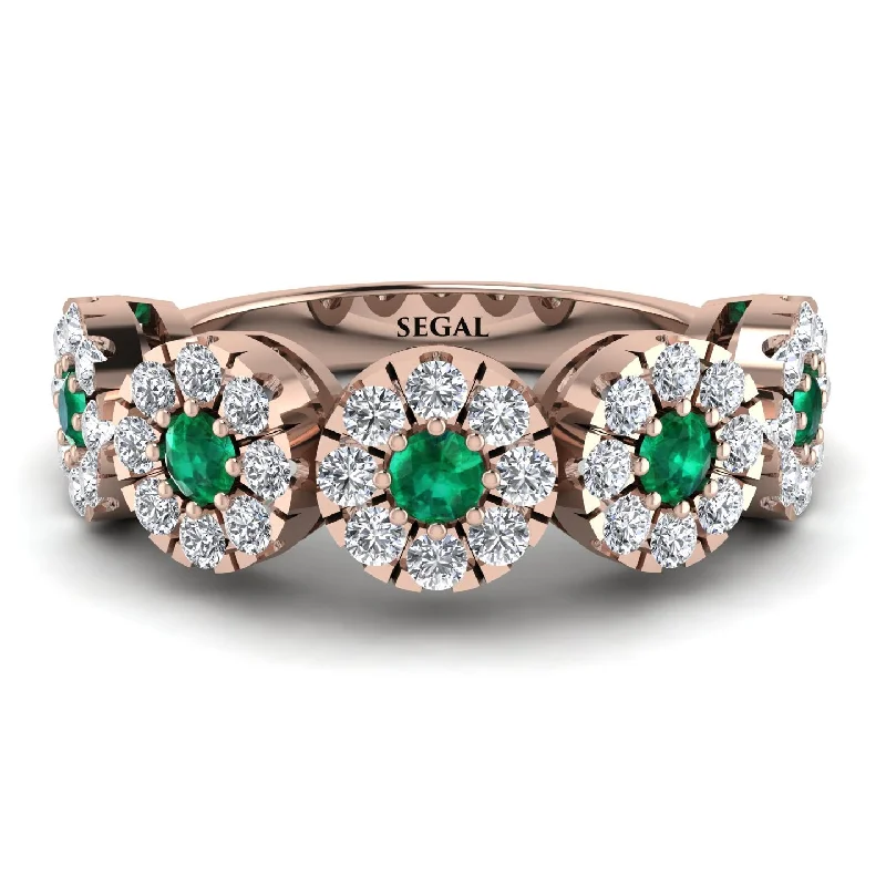 women's princess cut engagement rings-Emerald Blossom Of Eternity Wedding Ring - Yaretzi No. 5