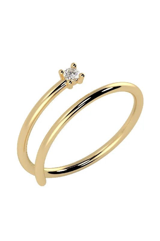 women’s gemstone wedding rings-Dream 18K Gold Ring w. Lab-Grown Diamond