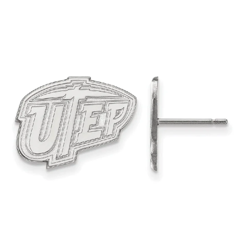 women's simple earrings-Sterling Silver University of Texas El Paso Post Earring