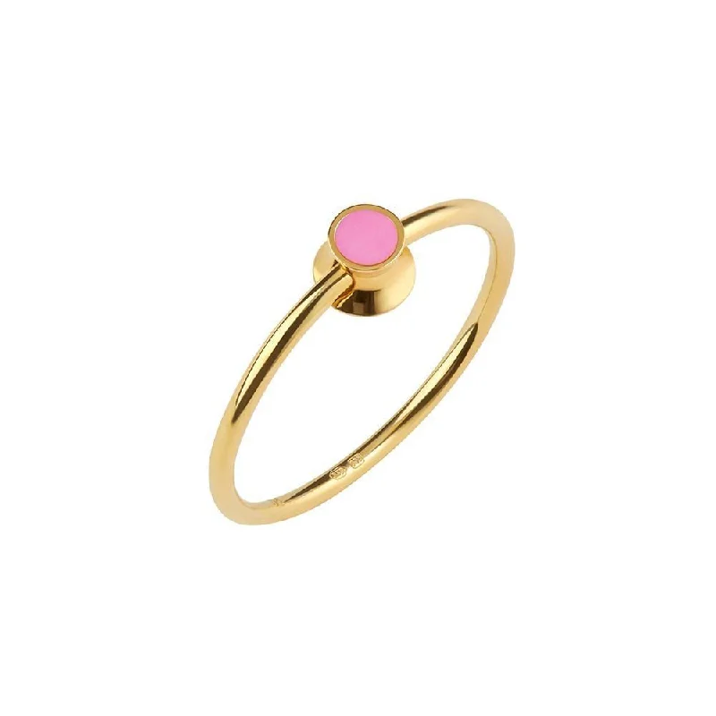 women’s luxury engagement rings-Orbit Infinity Dot Gold Plated Ring