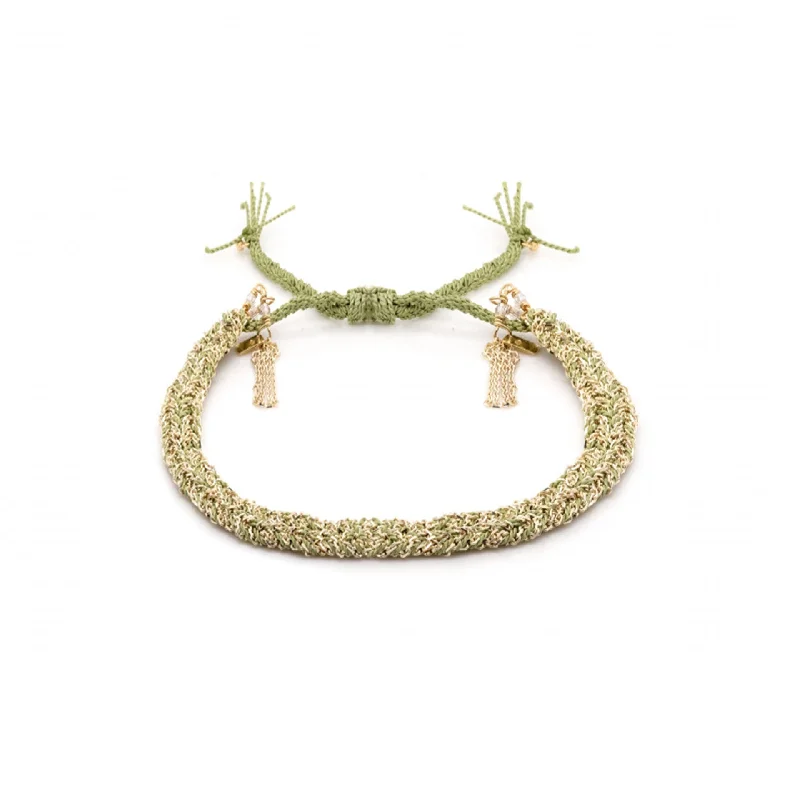 women's braided bracelets-Jade Fringe Bracelet