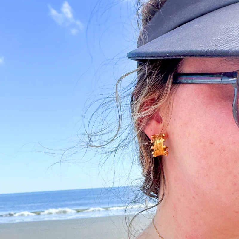 women's shell earrings-Dottie Huggies