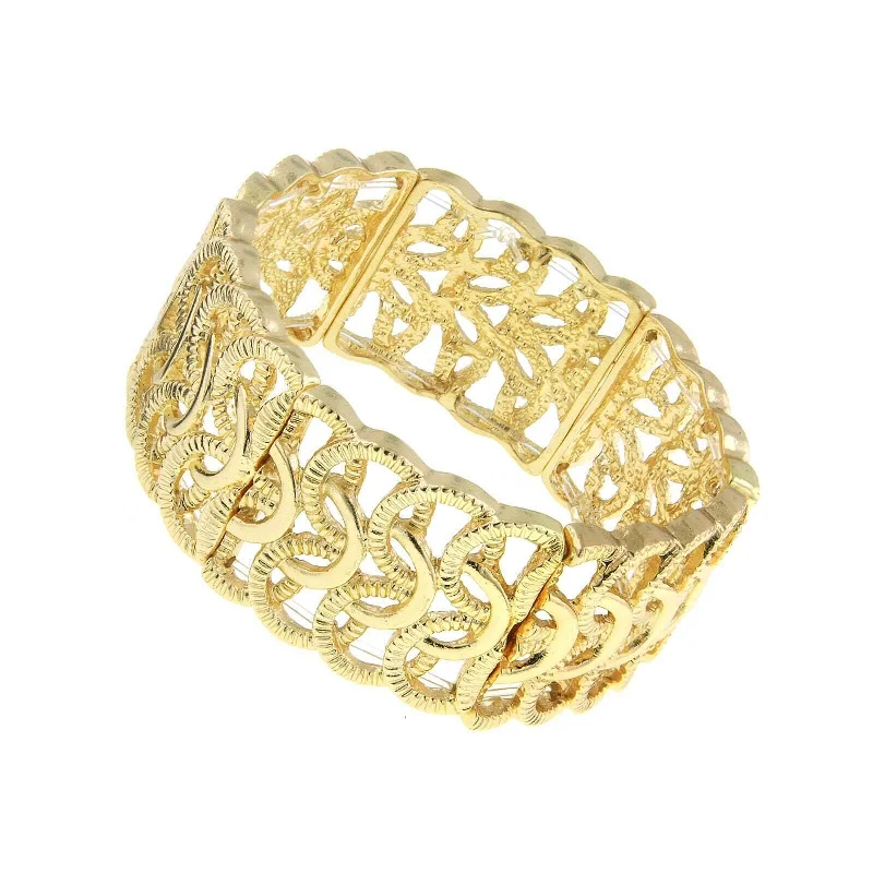 women's silver bracelets-2028 Jewelry Woven Loop Stretch Bracelet