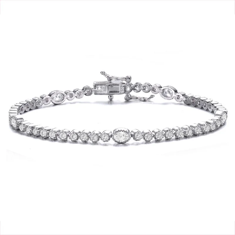 women's engraved bracelets-Marie Bezel Set Tennis Bracelet