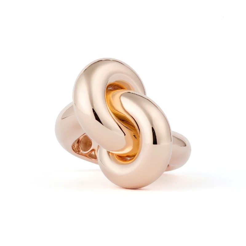 women’s platinum rings-Legacy Knot Big (Fat) 18K Rosegold Ring