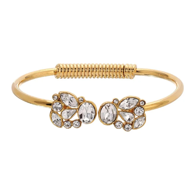 women's wellness bracelets-1928 Jewelry Majestic Alluring Crystal Spring Cuff Bracelet