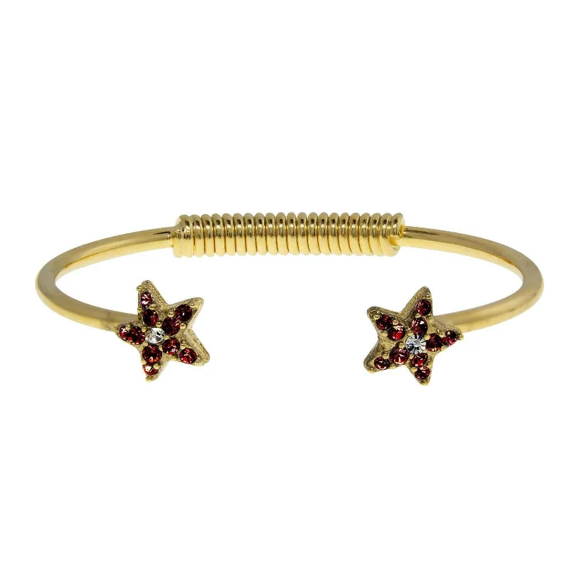 women's infinity bracelets-1928 Jewelry Gold Austrian Crystal Star Spring Bracelet