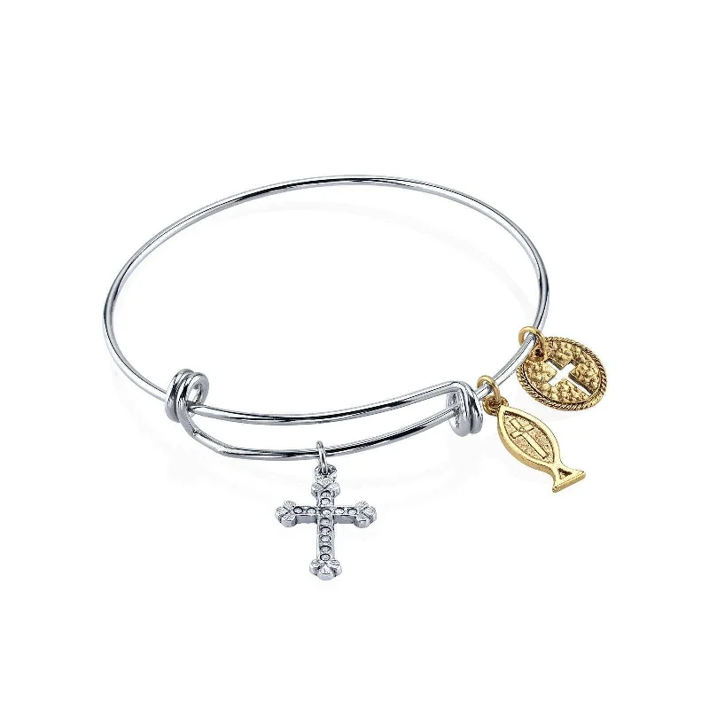 women's personalized bracelets-1928 Jewelry Multi Spiritual Charms Bangle Bracelet