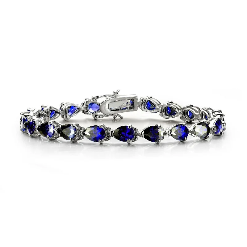 women's retro bracelets-La Scène Blue Tennis Bracelet