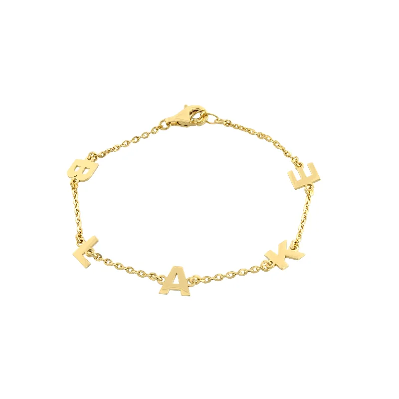 women's star bracelets-Initial Letters Bracelet