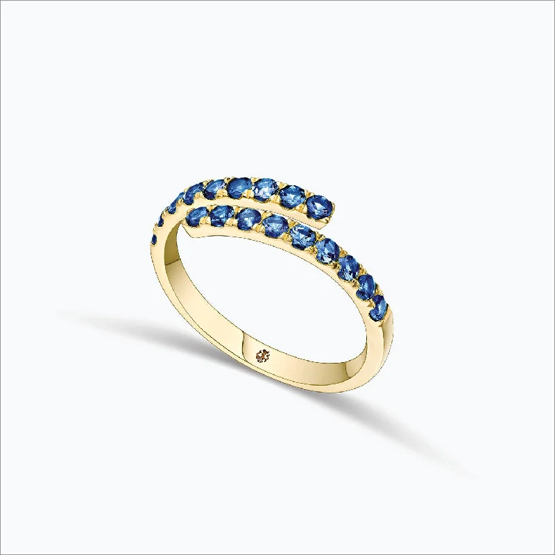 women’s luxury diamond rings-Initha 18K Gold Ring w. Blue Sapphire