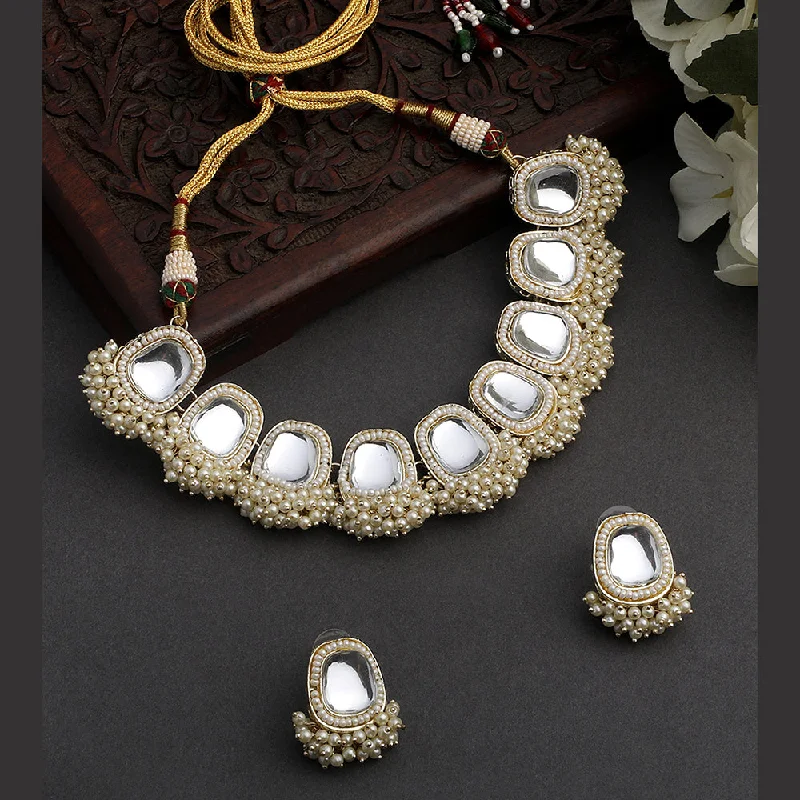 women’s infinity necklaces-Asmitta Gold Plated Kundan Necklace Set