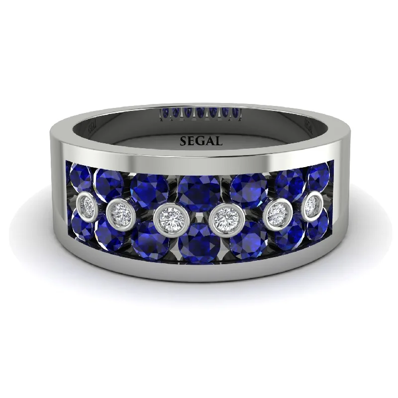 women's floral engagement rings-Sapphire Eternal Harmony Wedding Ring - Carmen No. 15