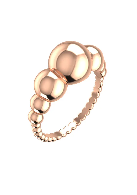 women’s mixed metal rings-Degrade Nude 18K Rosegold Ring