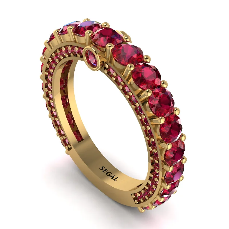 women's celestial engagement rings-Ruby Eternal Love Wedding Ring - Anaya No. 55