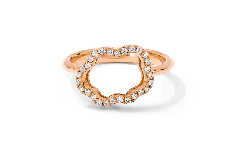 women’s pearl rings-Golden Cloud 18K Rosegold Ring w. Diamonds