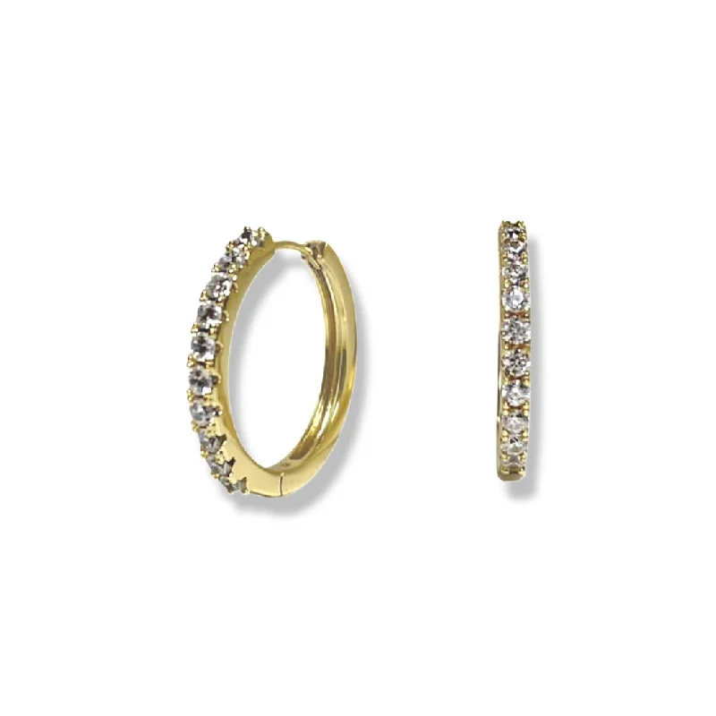 women's gold-plated earrings-Valentina Hoops