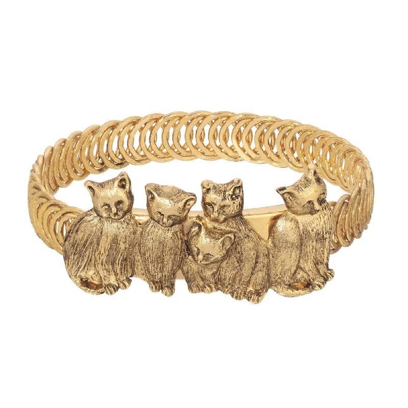 women's tourmaline bracelets-1928 Jewelry Cat Friends Belt Bracelet