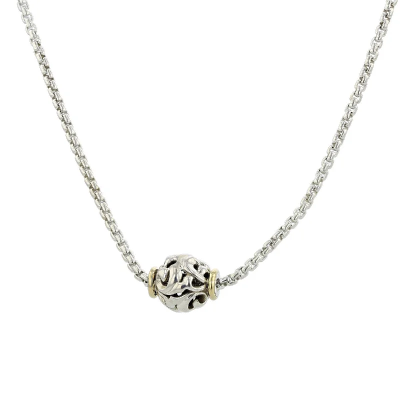 women’s statement necklaces-Charles Krypell Silver Ball Station Necklace