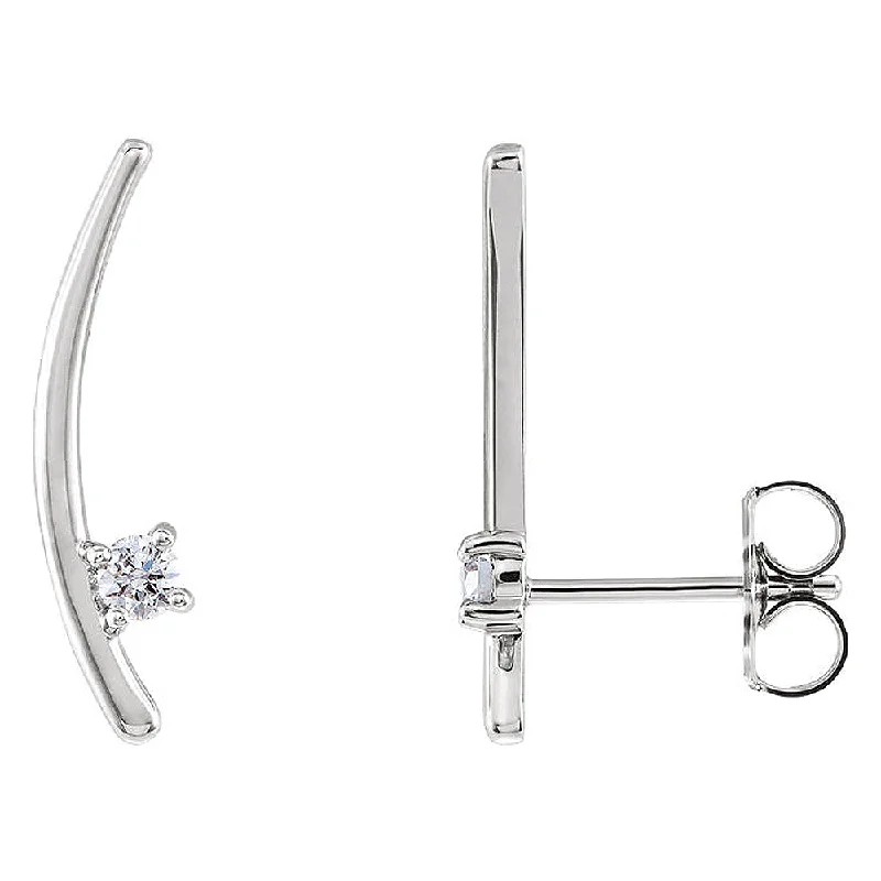 women's teardrop earrings-4mm x 18mm 14k White Gold 1/8 CTW (G-H, I1) Diamond Ear Climbers