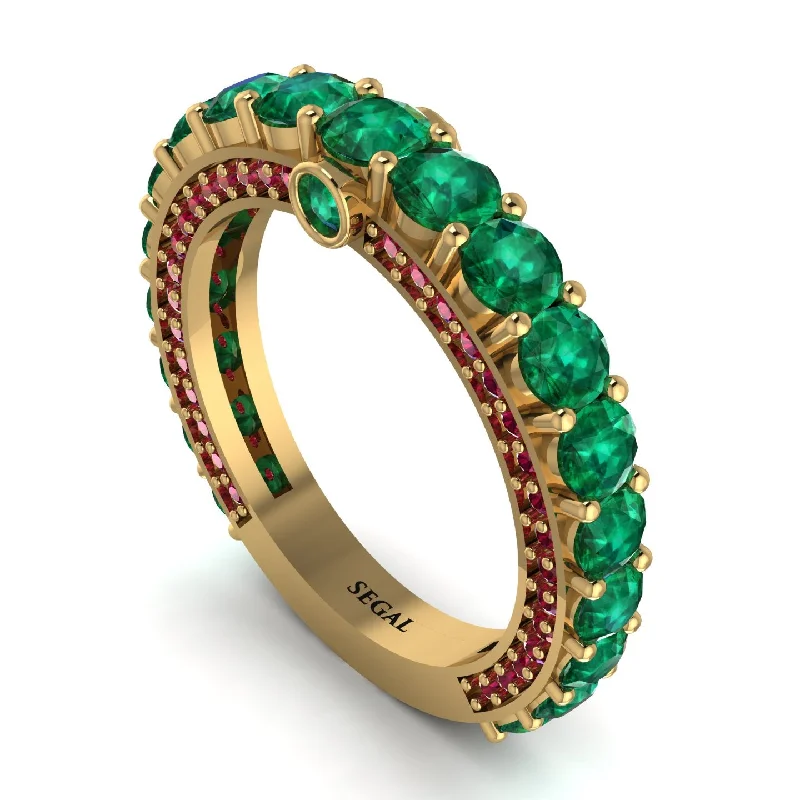 women's infinity engagement rings-Emerald Eternal Love Wedding Ring - Anaya No. 49