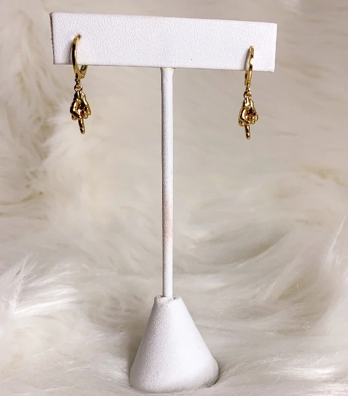 women's twisted hoop earrings-The Claire : Middle Fingers Uppp