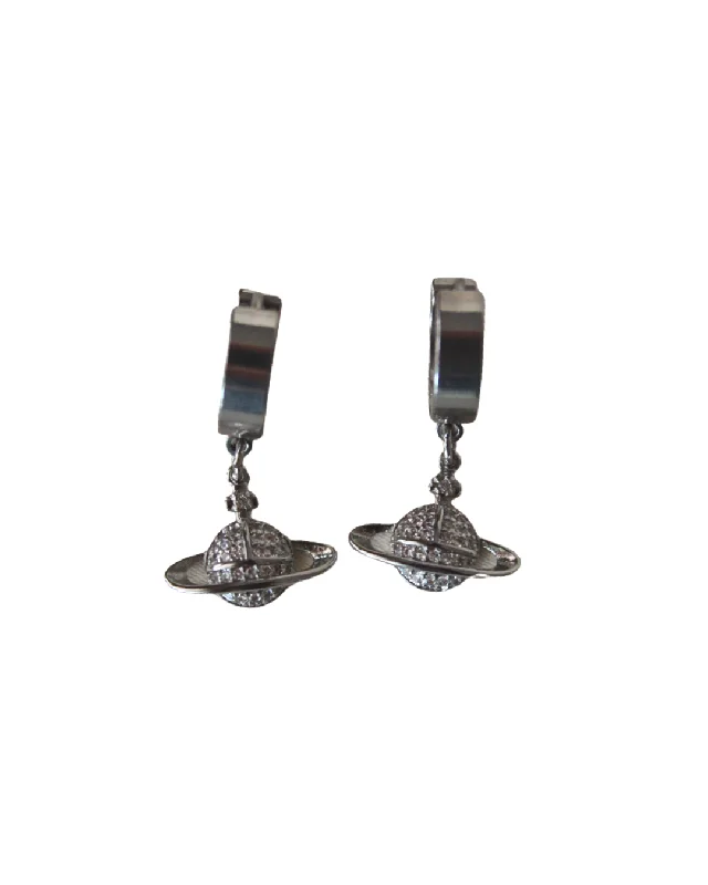 women's sapphire earrings-Saturn Huggies