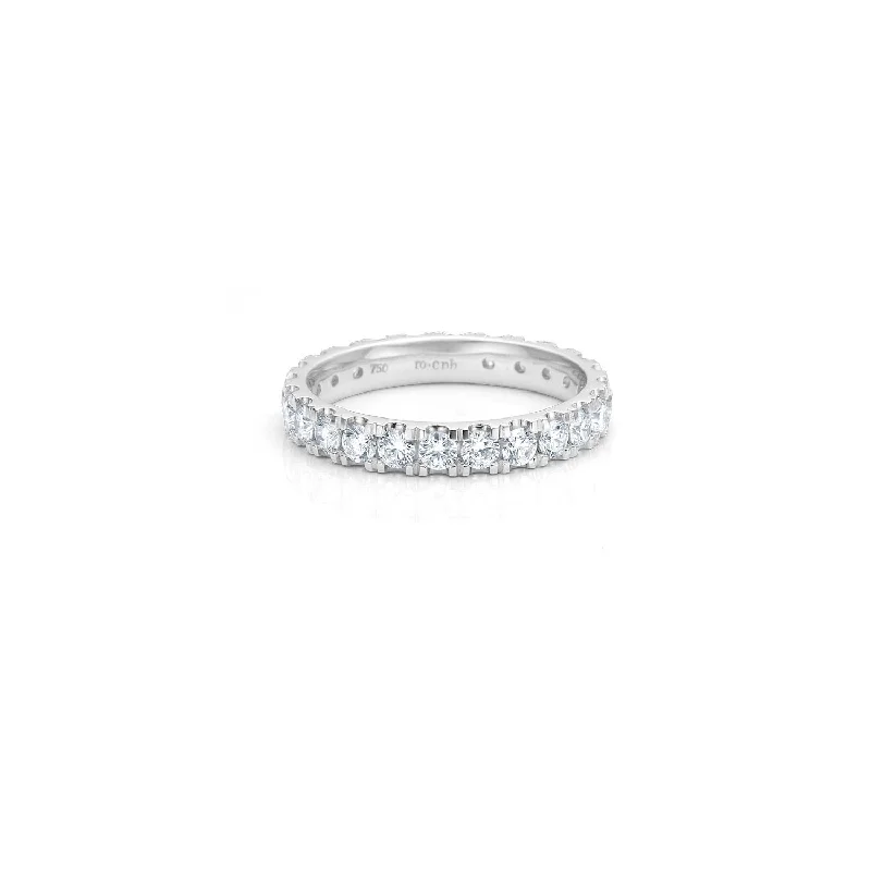 women’s personalized rings-Her Classic 18K Whitegold Ring w. Diamonds