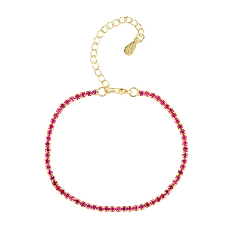 women's anniversary bracelets-Chloe Tennis Bracelet Pink