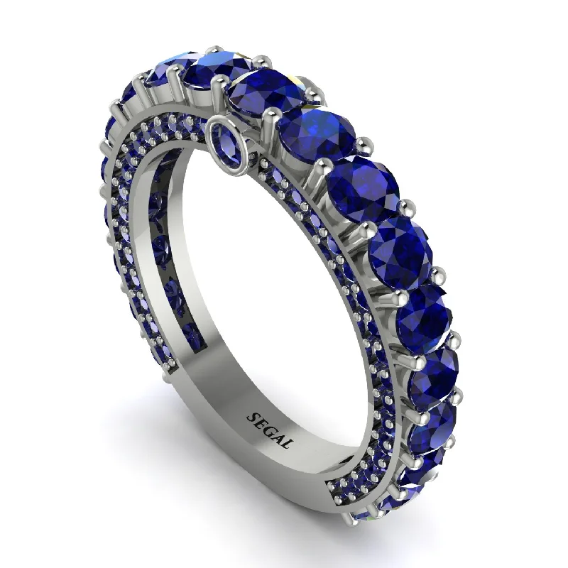 women's tapered engagement rings-Sapphire Eternal Love Wedding Ring - Anaya No. 75