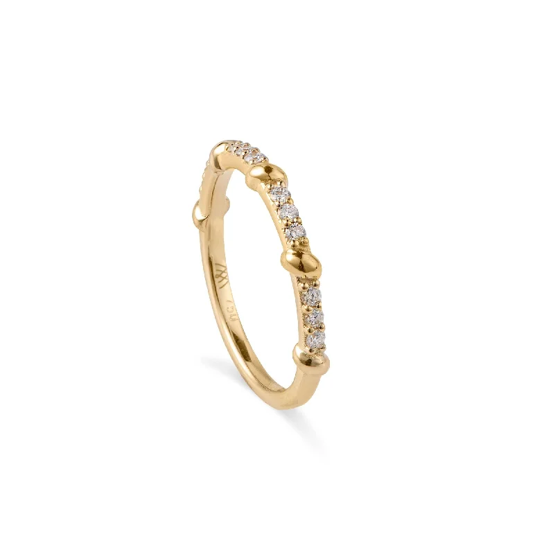 women’s adjustable rings-Diamond Rope 18K Gold Ring