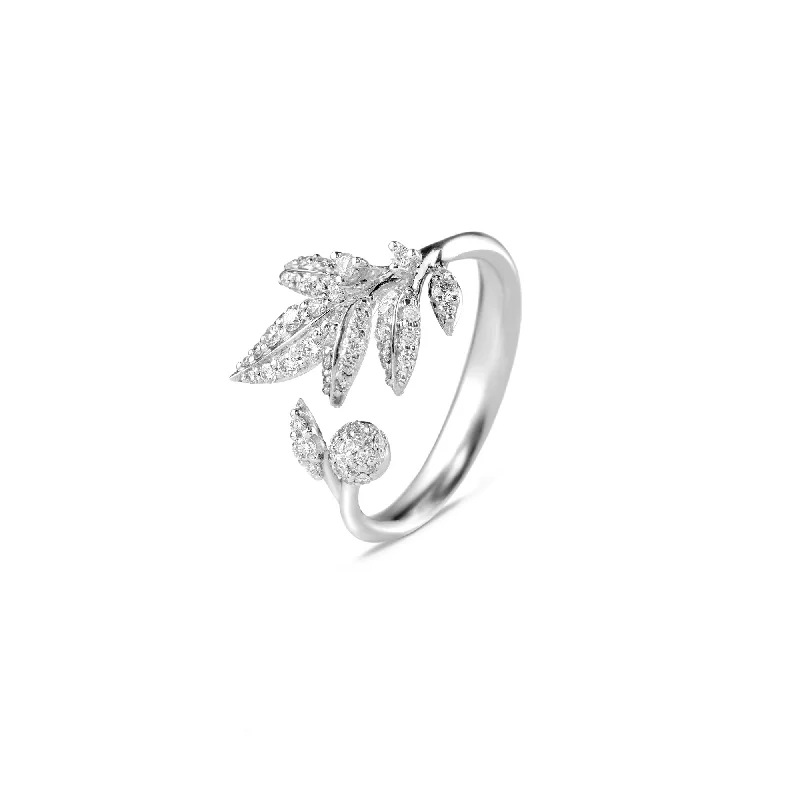 women’s unique rings-Winter Frost 18K White Gold Ring w. Diamonds