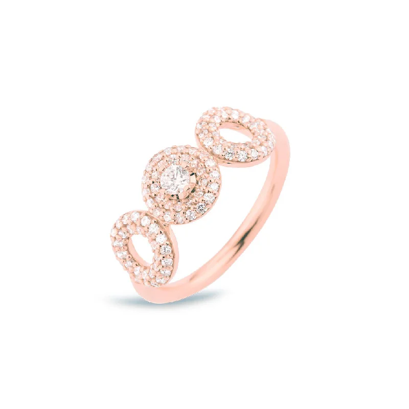 women’s vintage-inspired rings-Matiné 18K Rosegold Ring w. 100 Diamonds