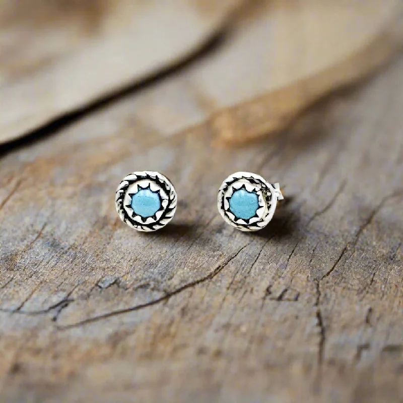 women's gothic earrings-Turquoise Navajo Studs