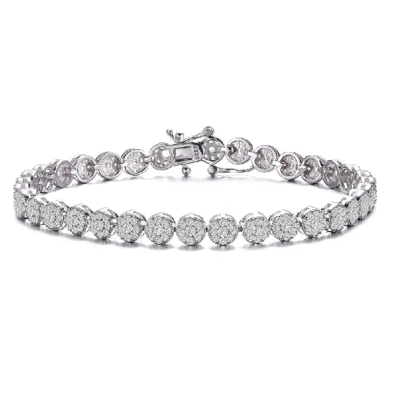 women's personalized bracelets-Louise FLower Cluster Tennis Bracelet