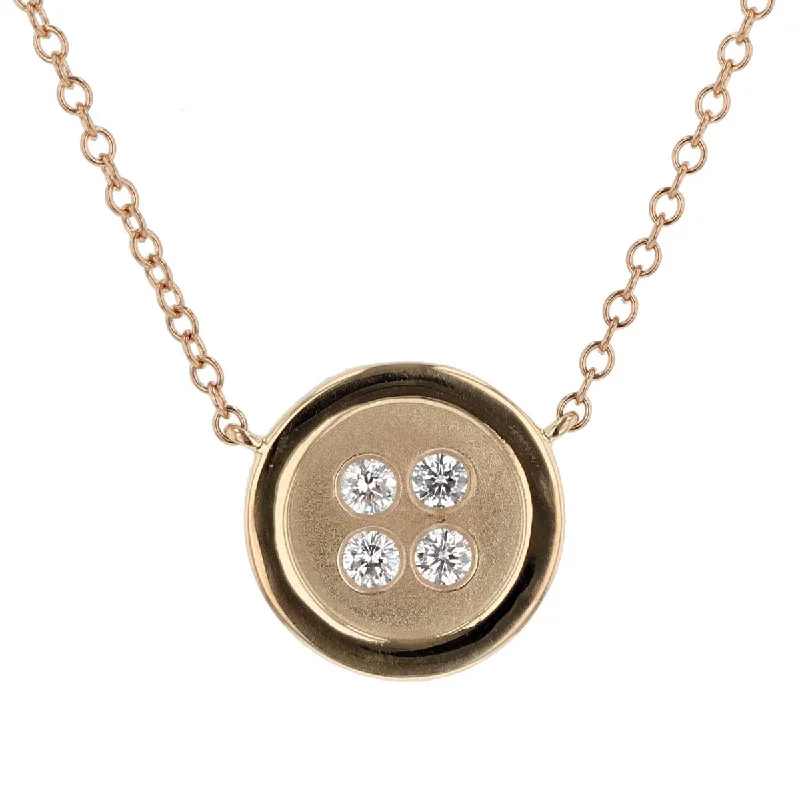 women’s crystal necklaces-Button Necklace