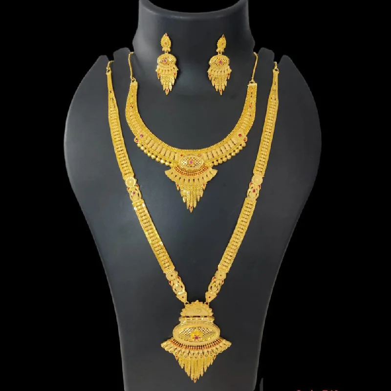 women’s lucky charm necklaces-Pari Art Jewellery Forming Double Necklace Set