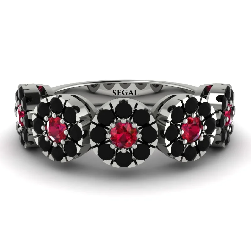 women's bold engagement rings-Ruby Blossom Of Eternity Wedding Ring - Yaretzi No. 42