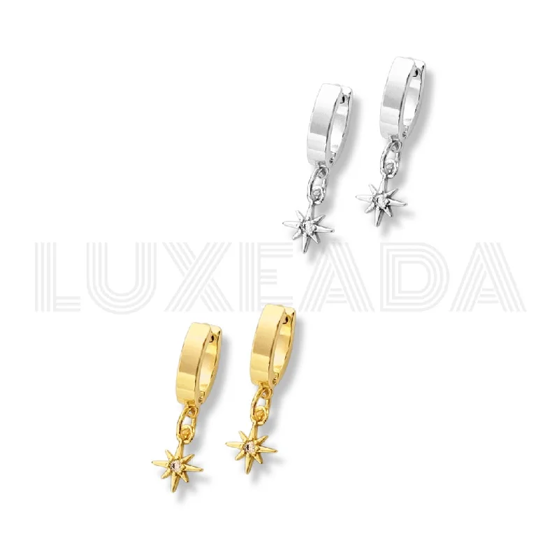 women's freshwater pearl earrings-North Star Huggies