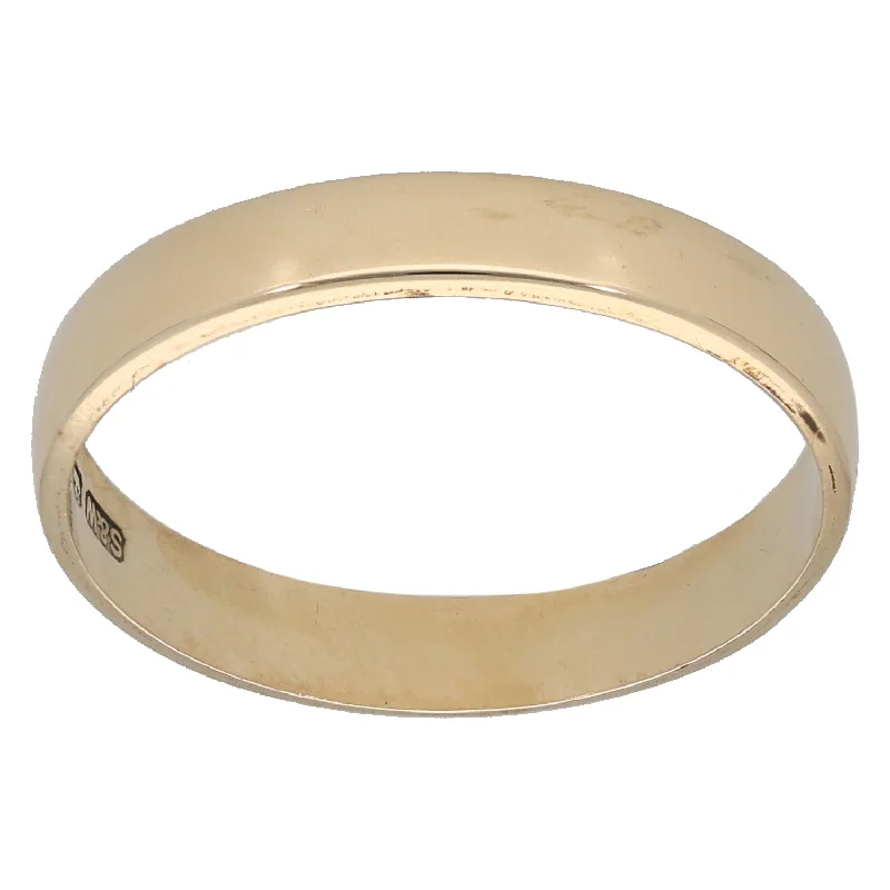 women's engraved engagement rings-9ct Gold Plain Wedding Ring Size R