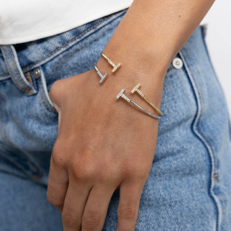 women's butterfly bracelets-Nellie T Cuff