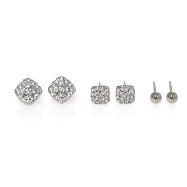 women's screw back earrings-Shimmy Stud Set