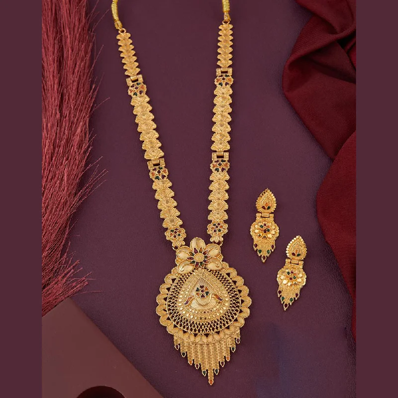 women’s birthstone necklaces-Kalpna Sales Gold Plated Meenakari Necklace Set