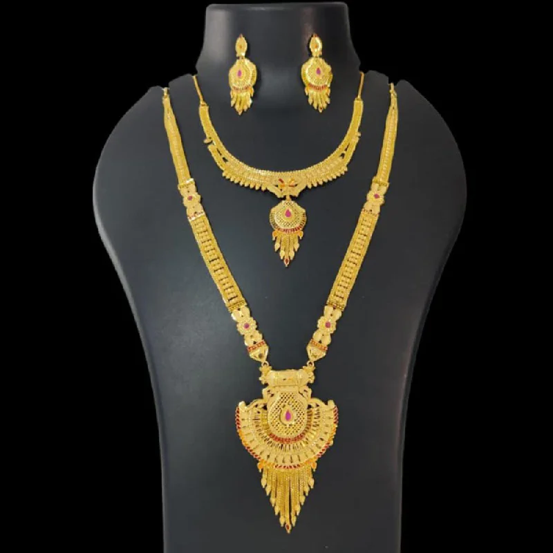 women’s colorful necklaces-Pari Art Jewellery Forming Double Necklace Set