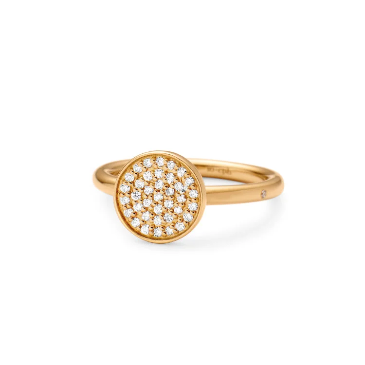 women’s statement rings-Rock Big 18K Gold Ring w. Diamonds