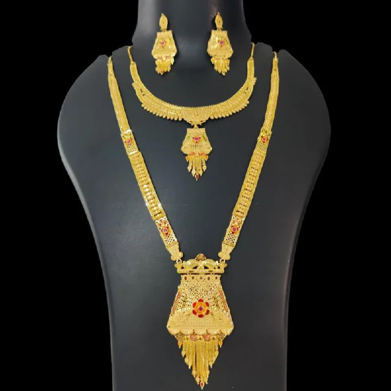 women’s geometric necklaces-Pari Art Jewellery Forming Double Necklace Set