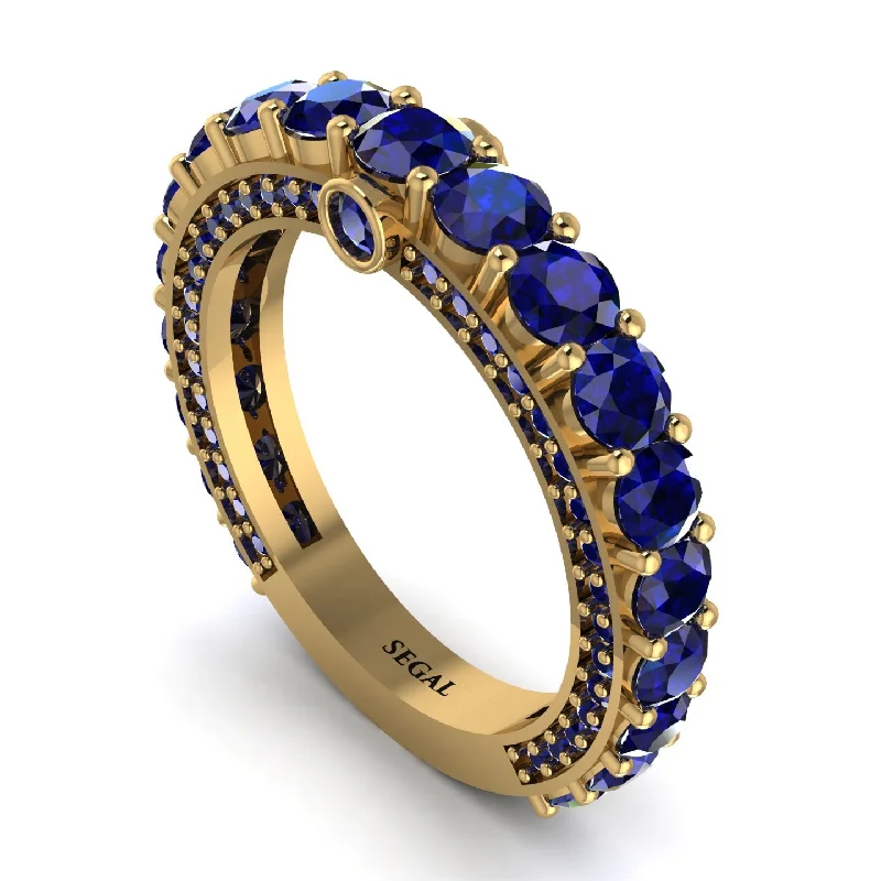 women's thin band engagement rings-Sapphire Eternal Love Wedding Ring - Anaya No. 73