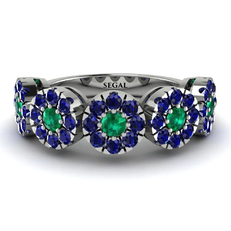 women's ethical engagement rings-Emerald Blossom Of Eternity Wedding Ring - Yaretzi No. 66