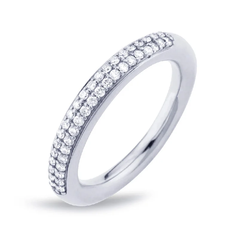 women’s vintage-inspired rings-D'avie 18K Whitegold Ring w. 42 Diamonds