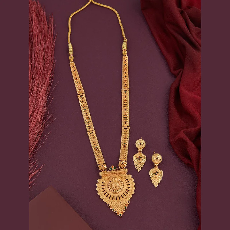 women’s dainty necklaces-Kalpna Sales Gold Plated Meenakari Necklace Set